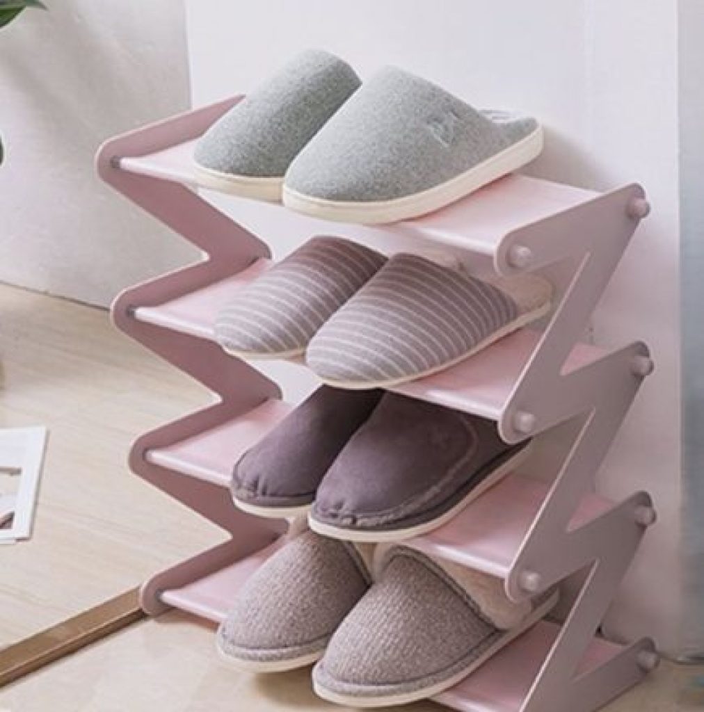 Pink Stainless Steel Plain Shoe Racks