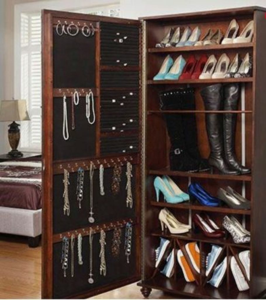 Rustic Shoe, Boot And Accessories Cabinet on Wheels
